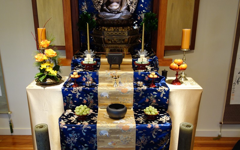 Ceremony of Taking the Precepts—Jukai altar at the Vermont Zen Center